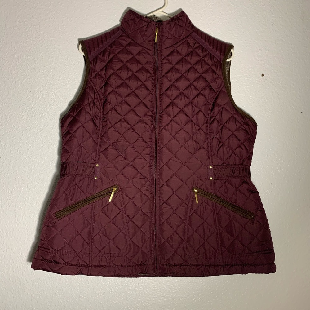 Burgundy, Faux Fur Lined Vest.